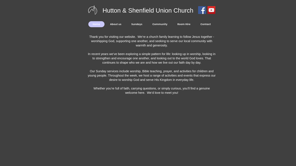 Screenshot of the Hutton And Shenfield Union Church website