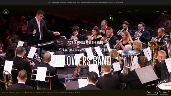 Screenshot of the Flowers Band website