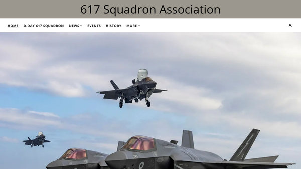 Screenshot of the The 617 Squadron Association website