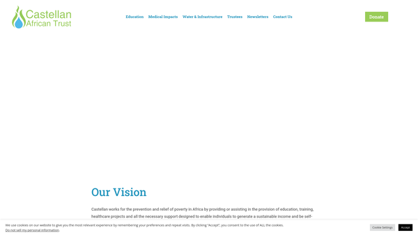 Screenshot of the Castellan African Trust website
