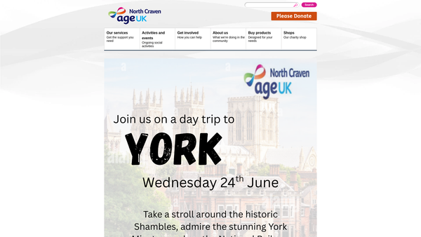 Screenshot of the Age UK North Craven website