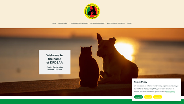 Screenshot of the Dispensario Portugues De Saude A Animais website