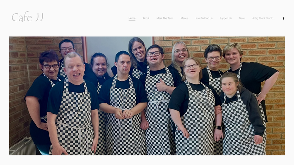 Screenshot of the Cafe Jj website