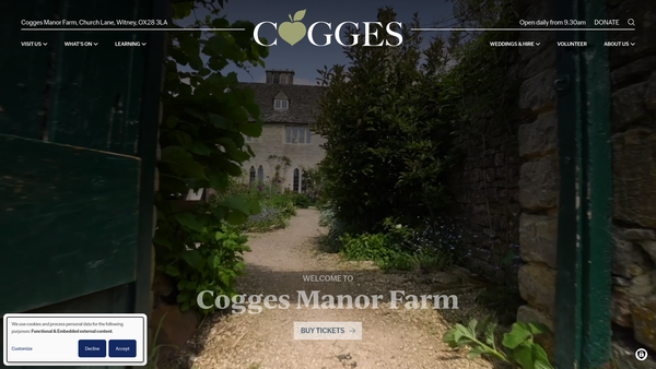 Screenshot of the Cogges Heritage Trust website
