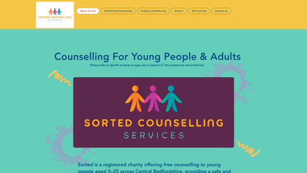 Screenshot of the Sorted Counselling Services website