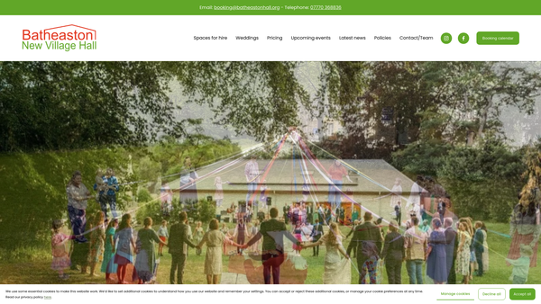 Screenshot of the Batheaston New Village Hall website