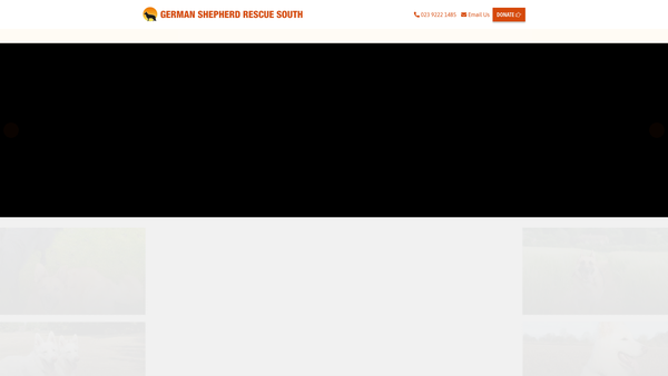Screenshot of the German Shepherd Rescue South Ltd website