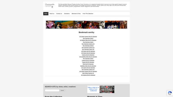 Screenshot of the The Bunnett-Muir Musical Theatre Archive Trust website