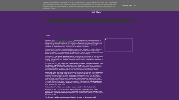 Screenshot of the The Second Half Foundation website