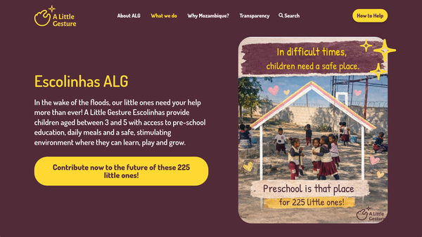 Screenshot of the A Little Gesture A Great Help website