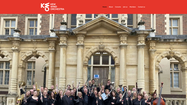 Screenshot of the Kew Wind Orchestra website