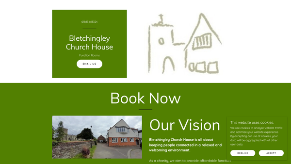 Screenshot of the Bletchingley Church House Charity website