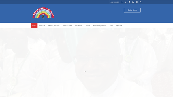 Screenshot of the Celestial Church Of Christ St Emmanuel Parish website