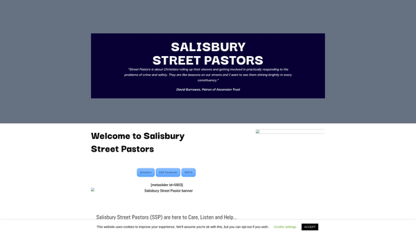 Screenshot of the Salisbury Street Pastors website