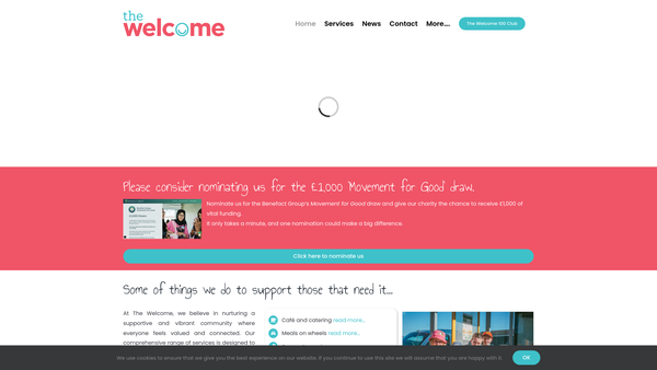 Screenshot of the The Welcome (Knutsford) Limited website