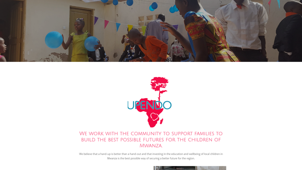 Screenshot of the Upendo Children's Home website