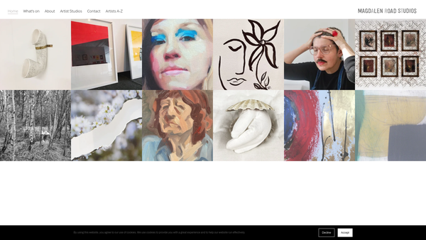 Screenshot of the Magdalen Road Studios website