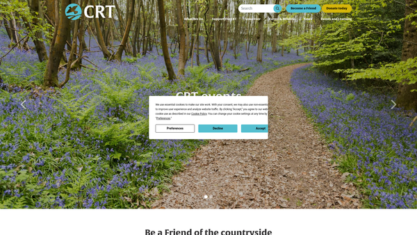 Screenshot of the The Countryside Regeneration Trust website