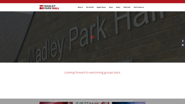 Screenshot of the Madley Park Hall Trust website