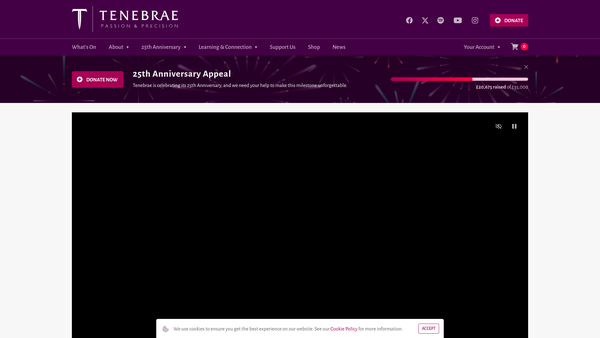 Screenshot of the The Tenebrae Choir website