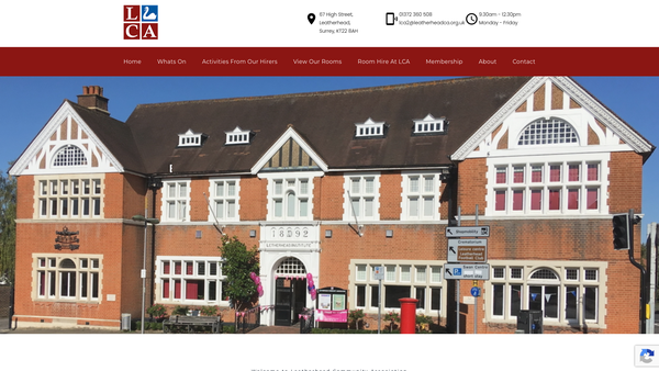 Screenshot of the The Leatherhead Community Association website