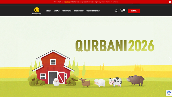 Screenshot of the Salam Charity website