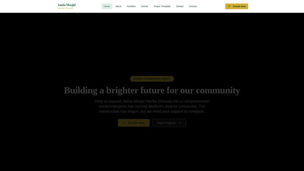 Screenshot of the Hanfia Ghousia Masjid website