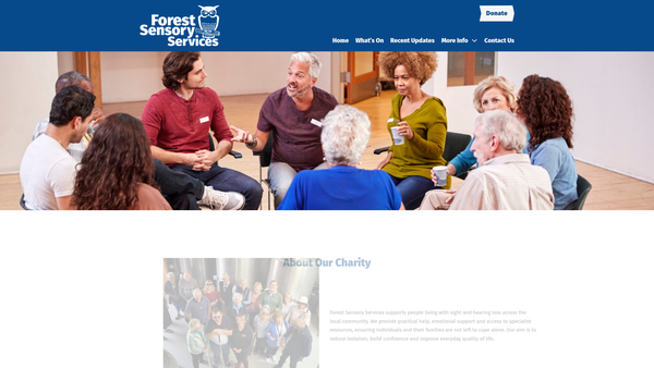 Screenshot of the Forest Sensory Services website