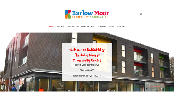 Screenshot of the Barlow Moor Community Association Limited website