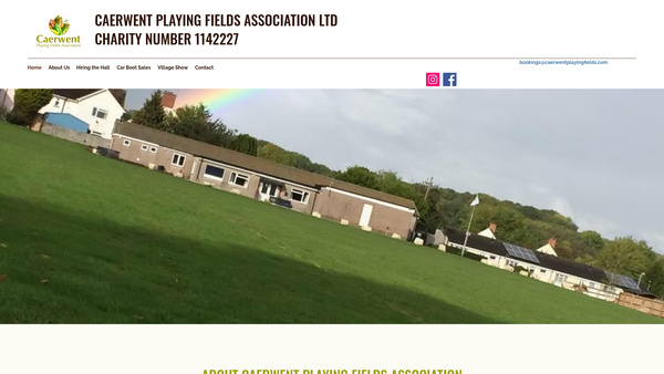 Screenshot of the Caerwent Playing Fields Association Limited website