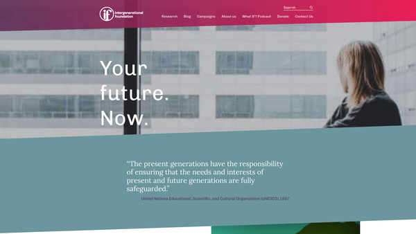 Screenshot of the Intergenerational Foundation website