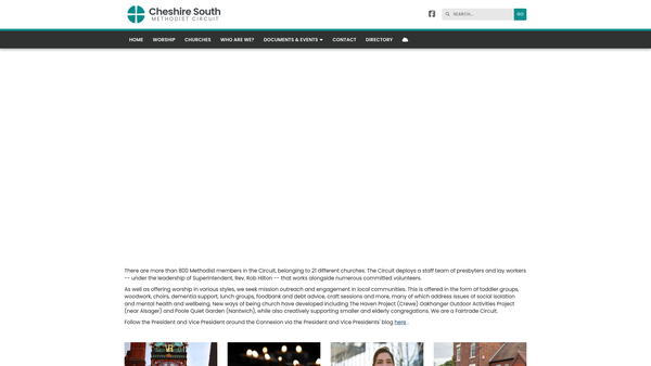 Screenshot of the Cheshire South Methodist Circuit website