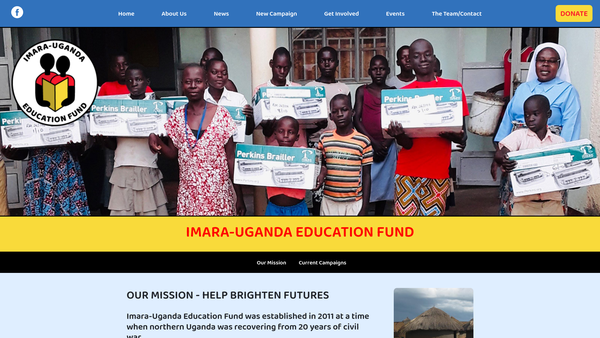 Screenshot of the Imara-Uganda Education Fund website