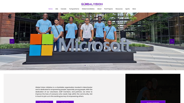 Screenshot of the Global Vision Initiative website