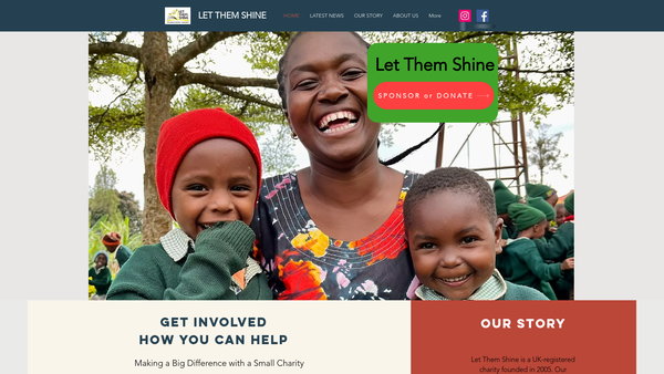 Screenshot of the Let Them Shine website