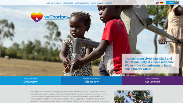 Screenshot of the Wellboring website