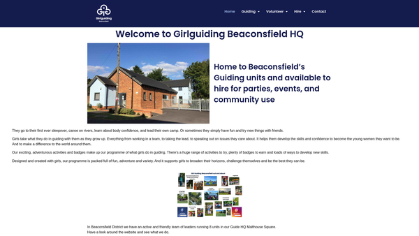 Screenshot of the Beaconsfield District Guides website