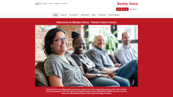 Screenshot of the Bexley Voice website