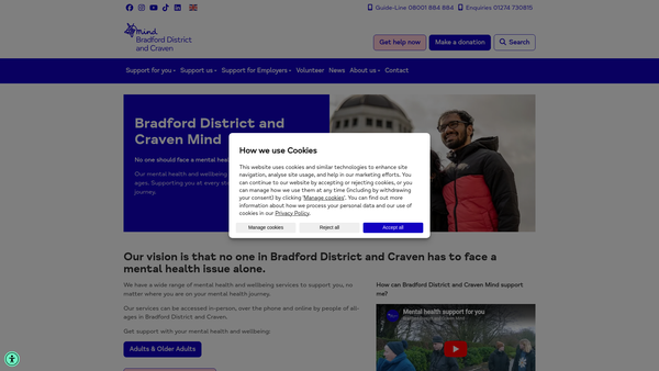 Screenshot of the Mind In Bradford website