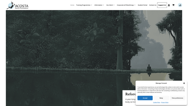Screenshot of the Acosta Dance Foundation Ltd website