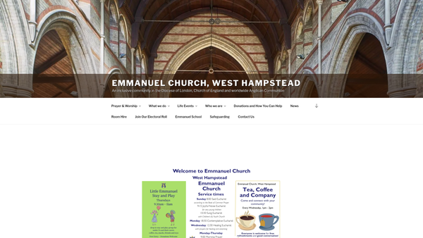 Screenshot of the The Parochial Church Council Of The Ecclesiastical Parish Of Hampstead Emmanuel West End website