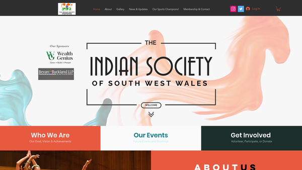 Screenshot of the The Indian Society Of South West Wales website