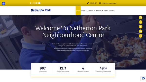 Screenshot of the Netherton Park Community Association website