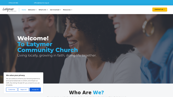 Screenshot of the Latymer Christian Fellowship Trust website