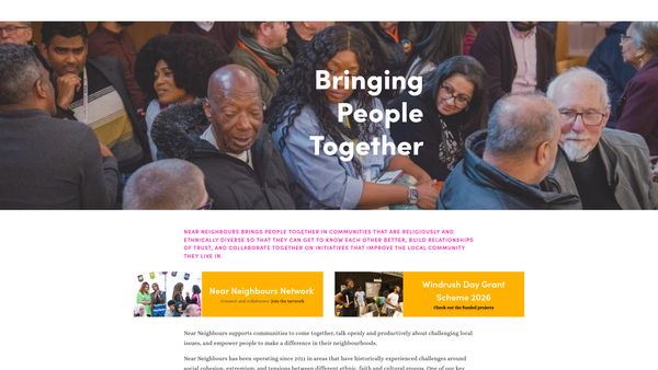 Screenshot of the Near Neighbours website