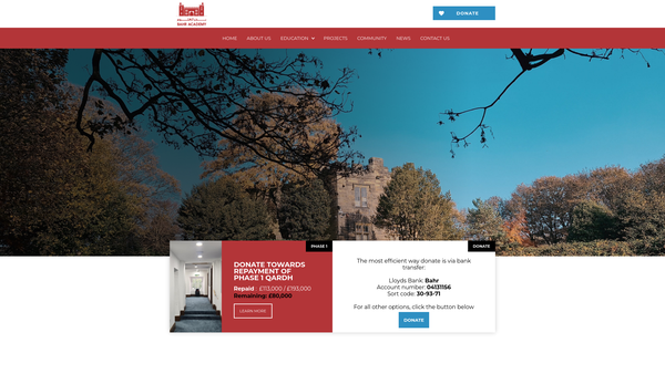 Screenshot of the Bahr website