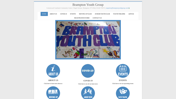 Screenshot of the Brampton Youth Group website