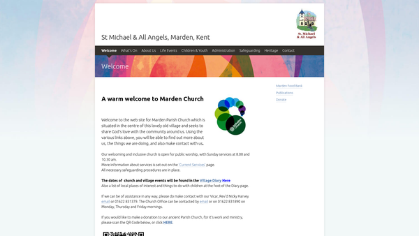 Screenshot of the Marden Parochial Church Council website