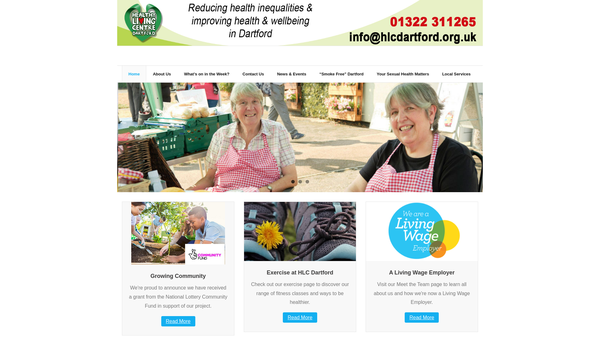 Screenshot of the Healthy Living Centre Dartford website