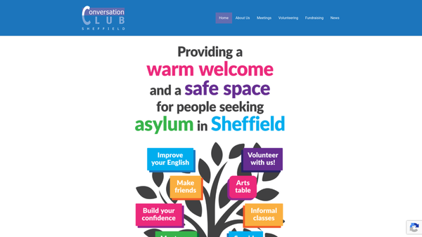 Screenshot of the Sheffield Conversation Club website